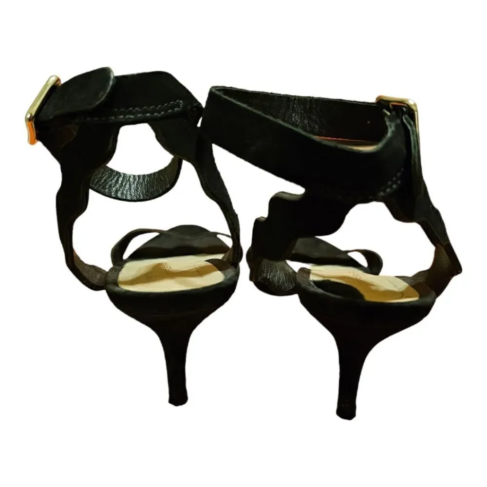 LOEFFLER RANDALL Black Nubuck Heels - Size 8‎